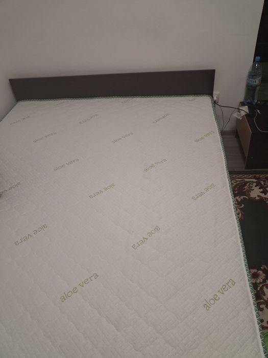 Pat matrimonial cu saltea Aloe Vera