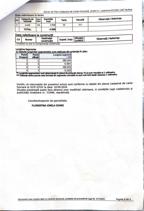 Teren intravilan strada fulger Buftea Gara