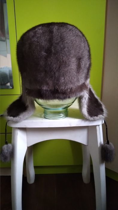 Шапка ушанка норковая