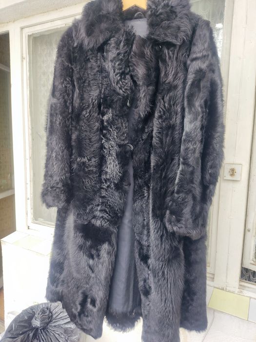 Дамско кожено палто от естествен косъм кожух норка , визон