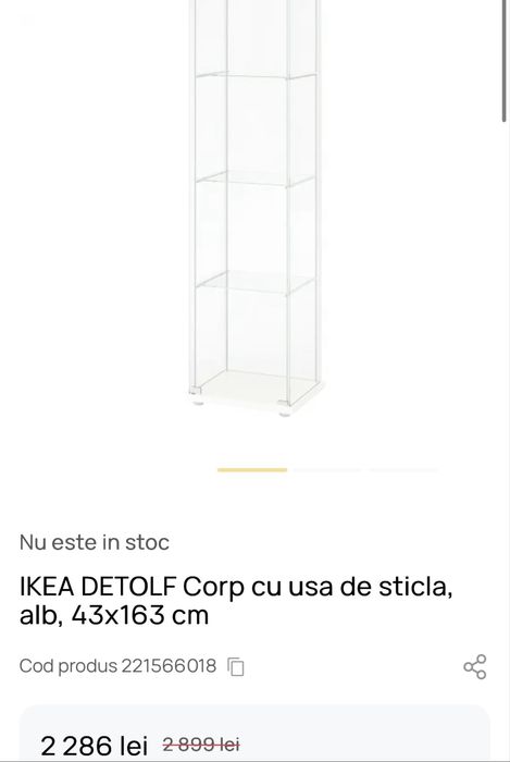 Vitrină elegantă din sticlă