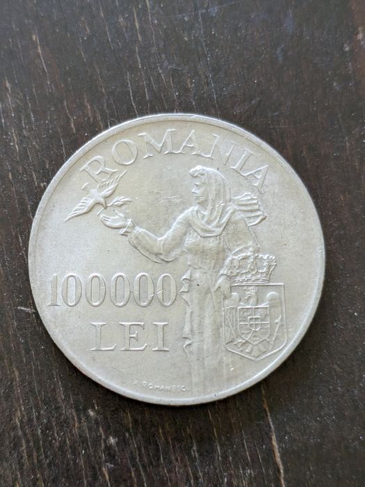 Monedă Regele Mihai 1946 100000 lei