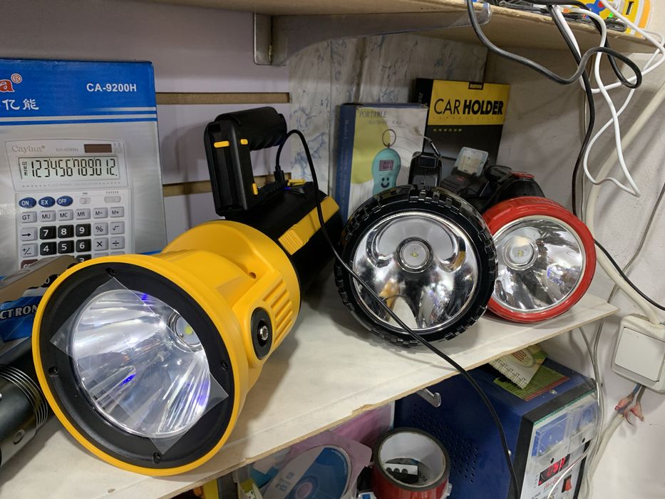 Фонарики зарядные, батарейчные