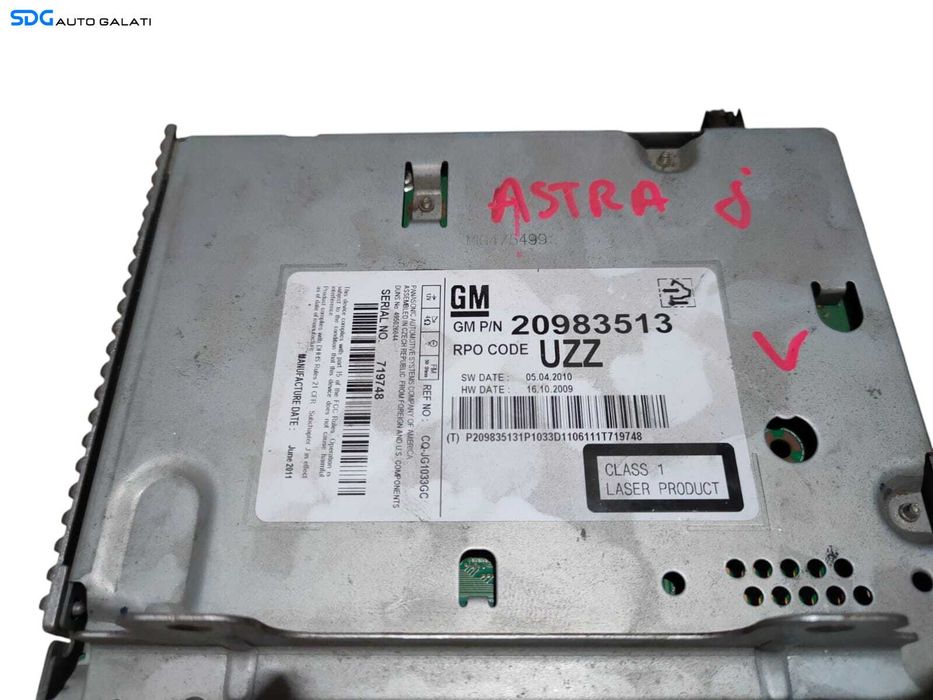 Unitate Radio CD Player Opel Insignia A 2008 - 2016 Cod 20983513 [LR0545]
