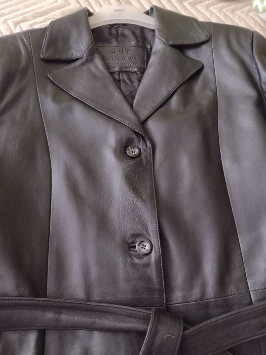 Оригинално от естествена кожа манто(палто) за пролет ,есен.