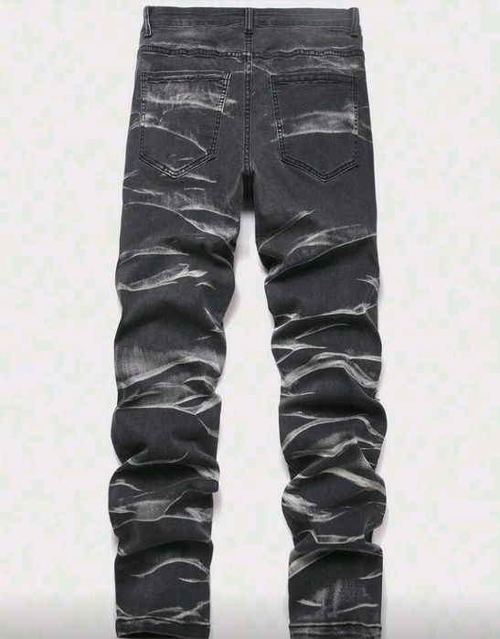 Manfinity LEGND Blugi slim fit pentru bărbați, cu buzunare rupte, casu