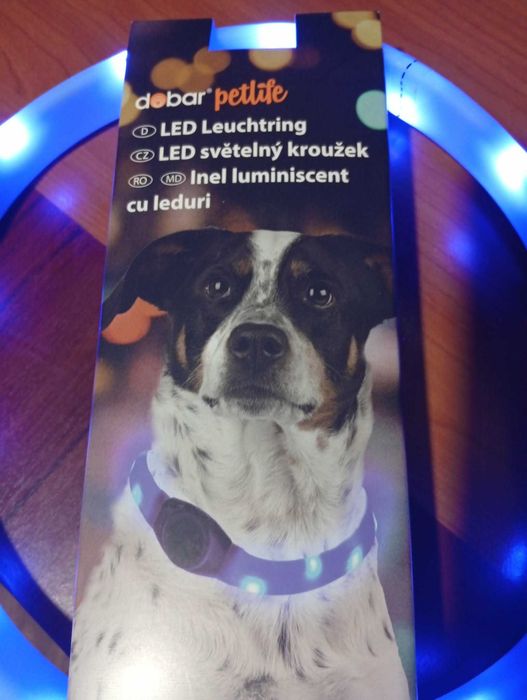 Zgarda Iluminata Cu LED Albastra Reglabila 3 Moduri Iluminare