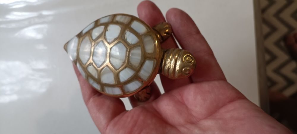 Шкатулка черепаха латунь винтажный