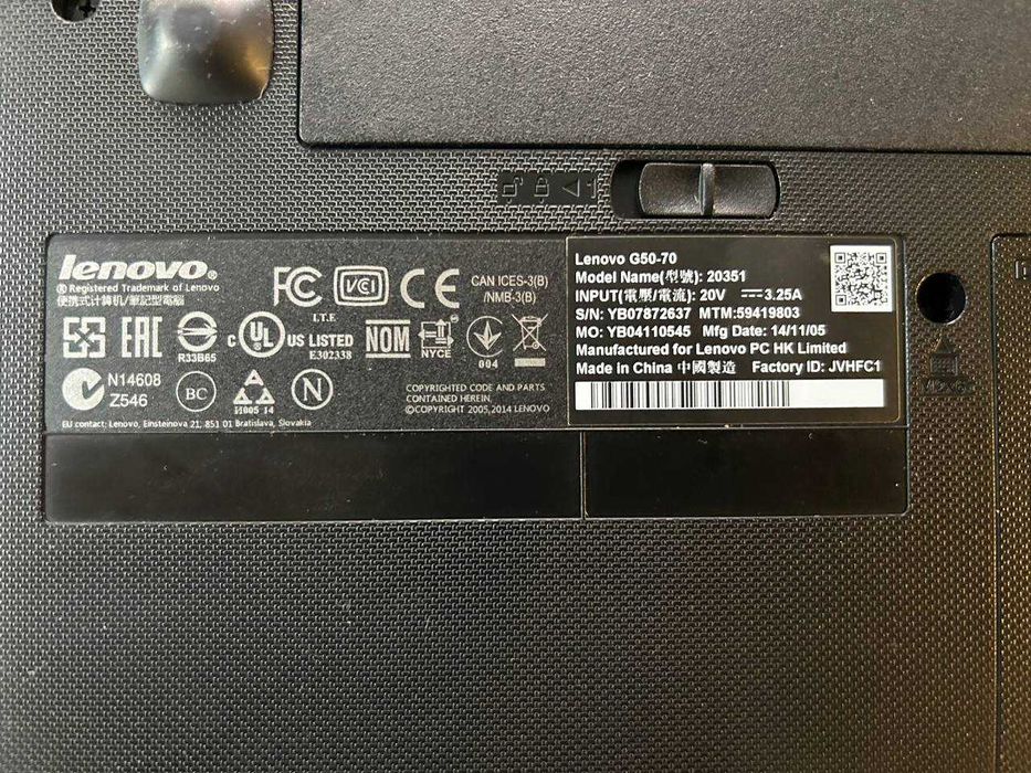 Ноутбук LENOVO G50-70