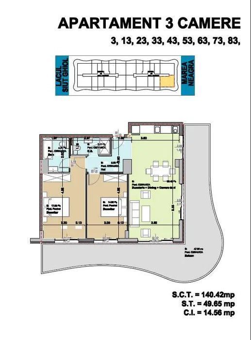 De Vanzare | Ap. 3 Camere | Frontal Mare | De Silva Residence |