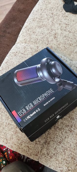 RGB микрофон студийный с поп фильтром - НОВОЕ - гарантия