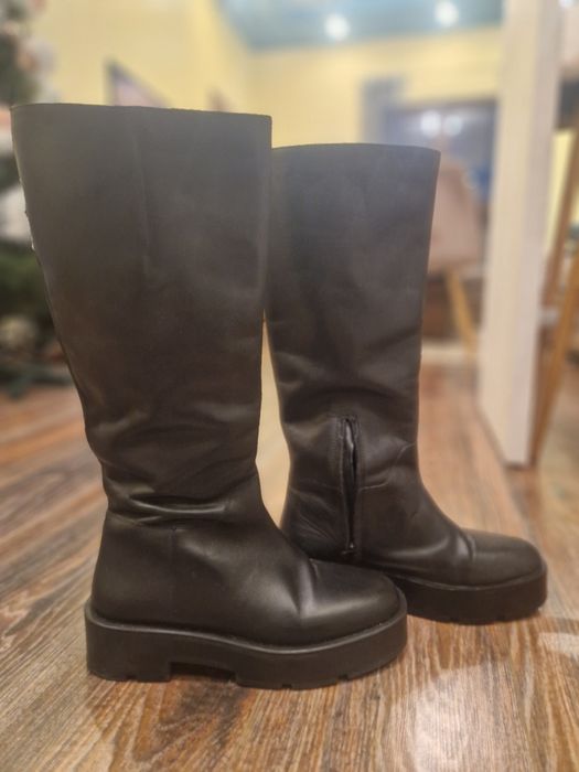 Дамски ботуши Mango. 38 номер. Естествена телешка кожа.