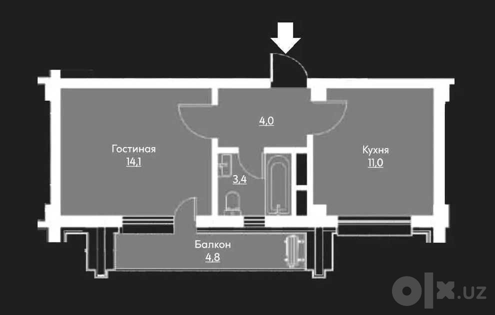 Дархан, парк Телман, ЖК Манхэттен. 1/7/16, без ремонта, 34 м².+Ипотека