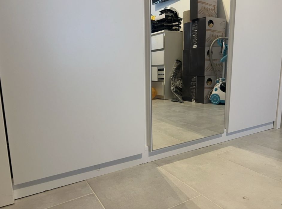 Dulap alb dressing cu oglinda, dimensiuni 167 x 197 cm