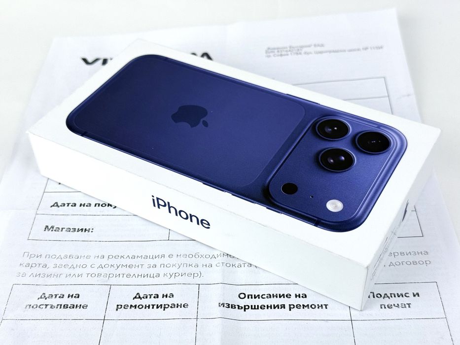НАЛИЧЕН! Apple iPhone 17 Pro 512GB Deep Blue 2г. Гарания!