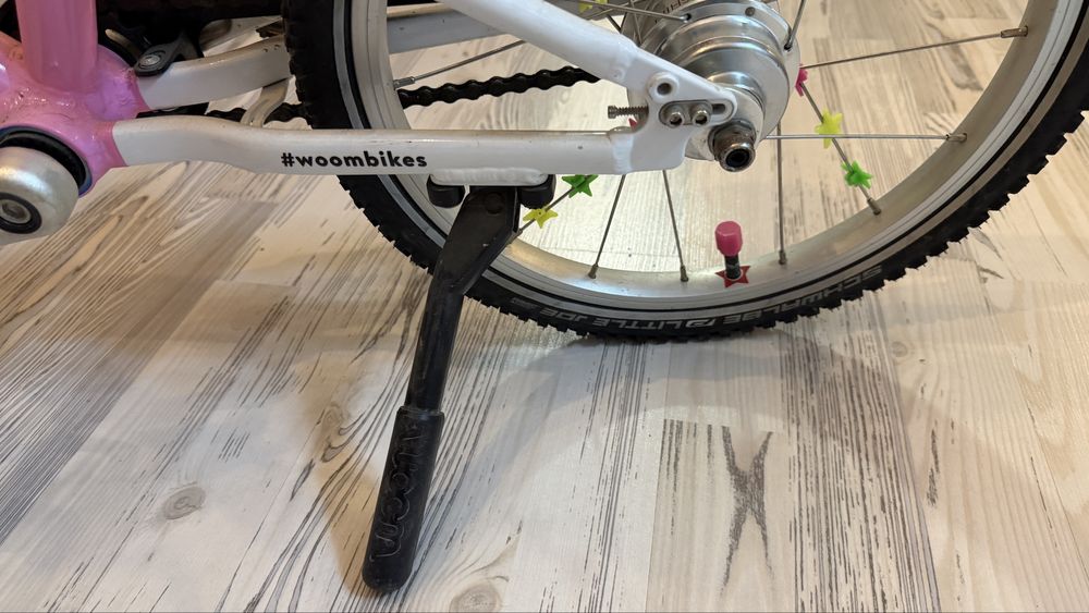 Bicicleta copii Woom 3 Automagic Go cu roti 16" pink/albastru/casca Woom M  rosu