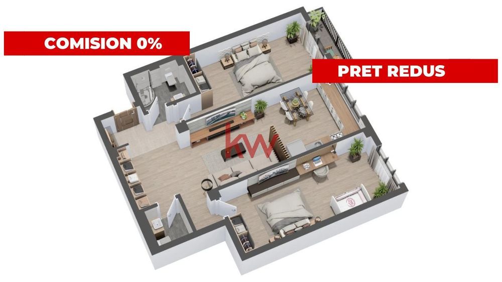 Apartament 3 camere | 78 mp | Etaj 2 | Parcare inclusa | Valea Lupului