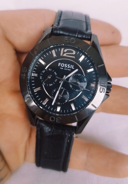 Ceas bărbătesc Fossil CE1003 ceramic, cu quartz si curea din piele.