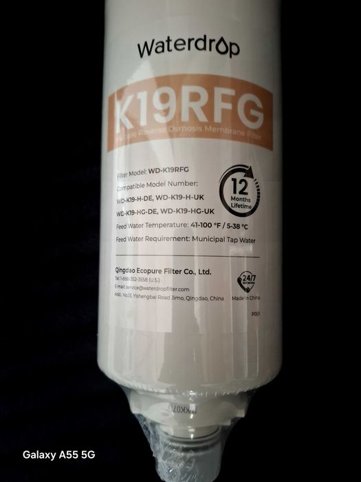 Филтър за пречистване на вода с обратна осмоза, модел Waterdrop WD-K19RFG.