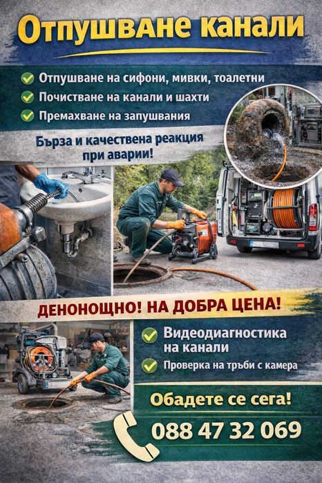 Отпушване на канали-шахти