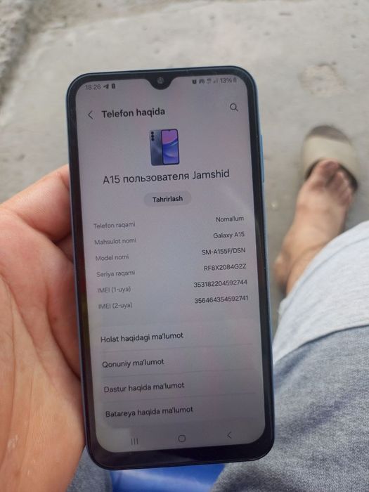 Samsung sotiladi A15 telfoni