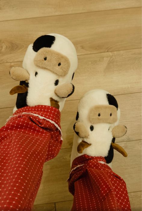 Мягкие домашние тапочки коровки