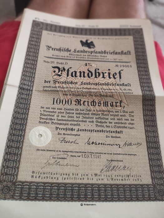 Vând 18 acțiuni germane,vechi,in stare impecabilă