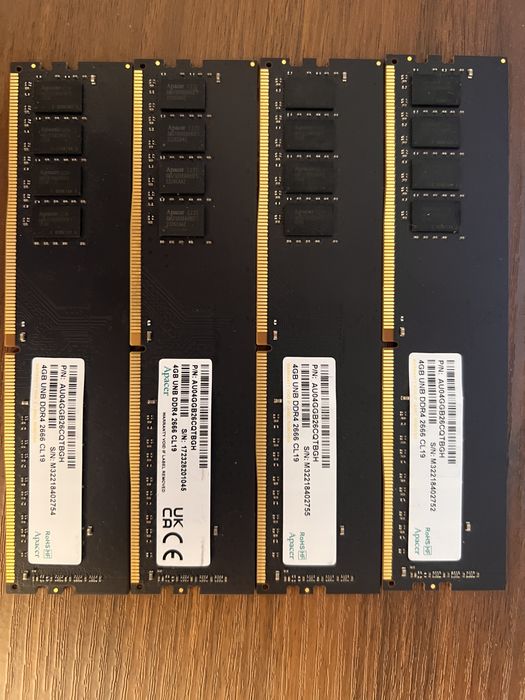 ОЗУ ddr4 2666 (4 плашки по 4gb)