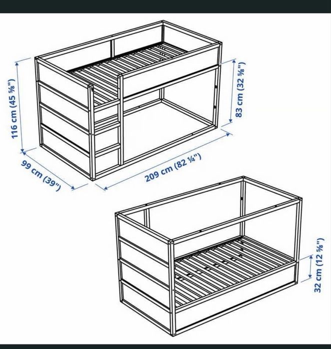 Pat Ikea reversibil pin/alb 90x200