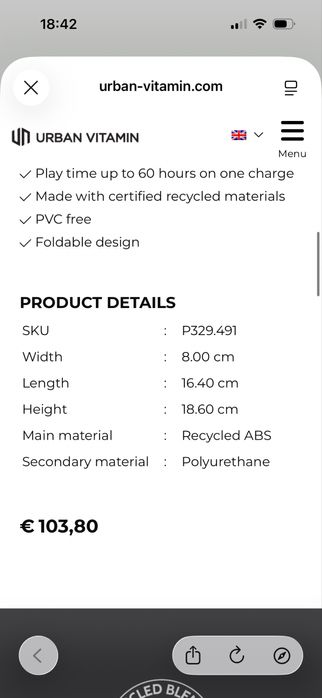 Căști wireless Urban Vitamin Palo Alto – NOI cu ambalaj original