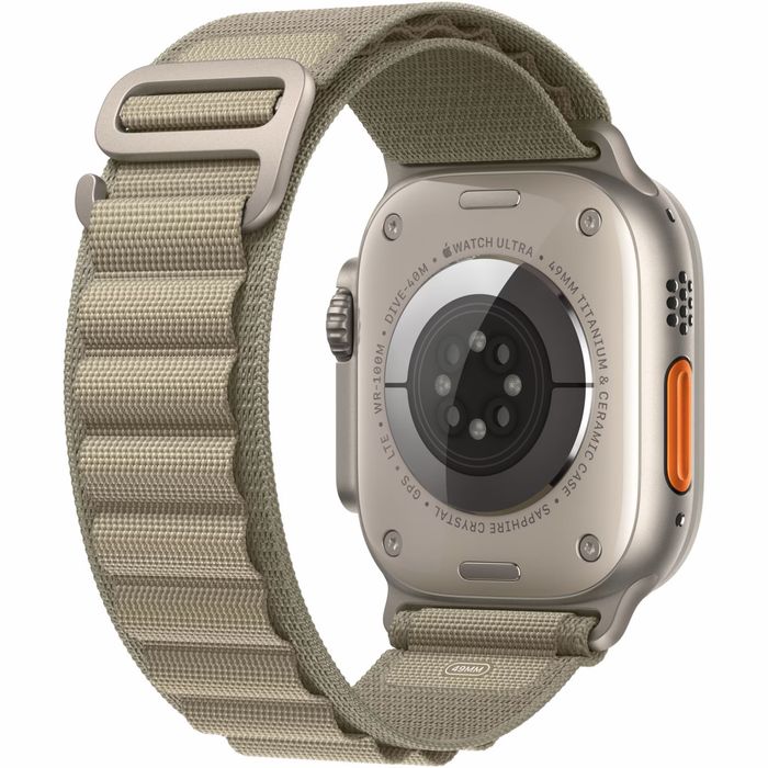 Apple Watch Ultra 2, 49mm GPS+Cellular, Titanium, Olive Alpine Loop + Curea Titanium