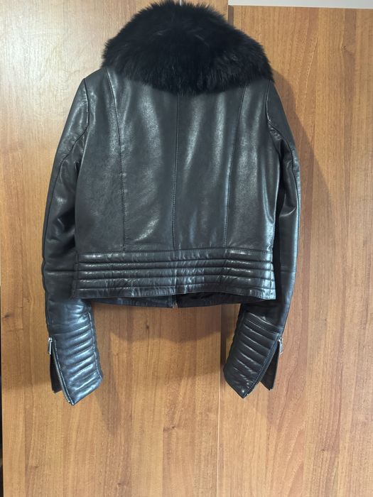 Кожено яке с яка от лисица