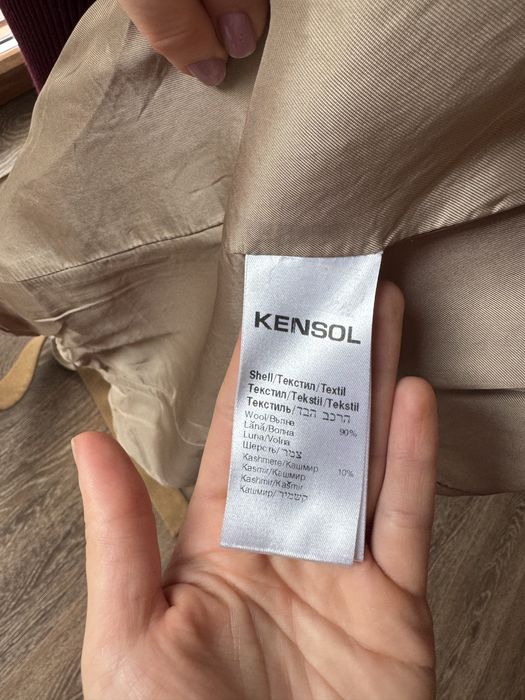 Kensol елегантно палто с естествен косъм (яка), Вълна и кашмир