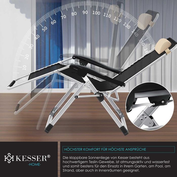 Градински сгъваем  шезлонг с регулируема облегалка - НОВ