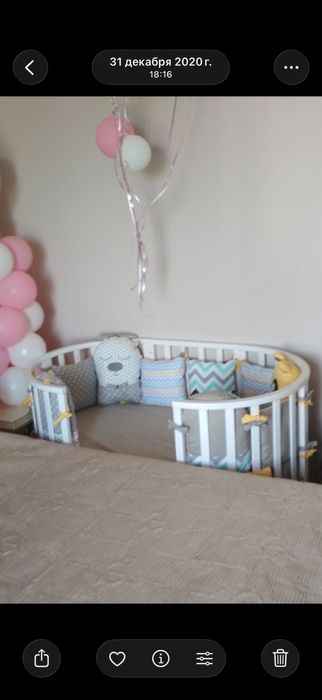 Детская кроватка , 8 в 1 Оригинал ,из массивного дерева