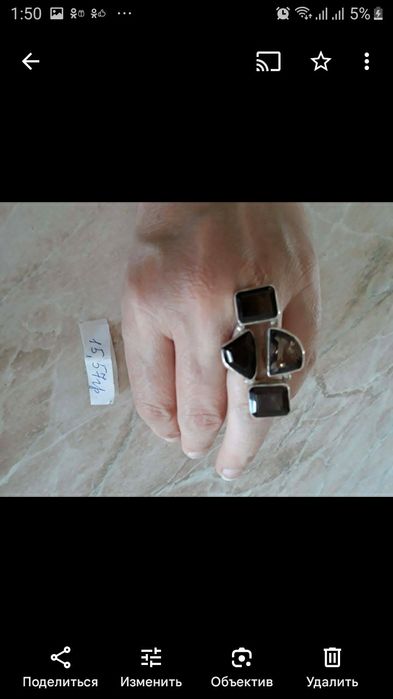 Кольца серебро 925 пробы с натуральными топазами из Тайланда