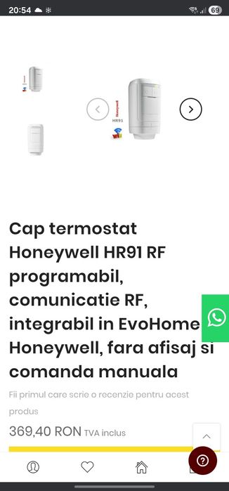 Honeywell Cap Termostatic Electronic