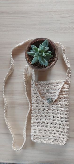 Плетена чанта на една кука за телефон