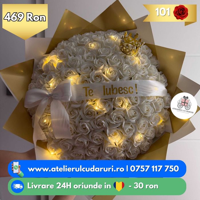 Buchete Trandafiri de sapun (Simple, Stitch, Sclipici)