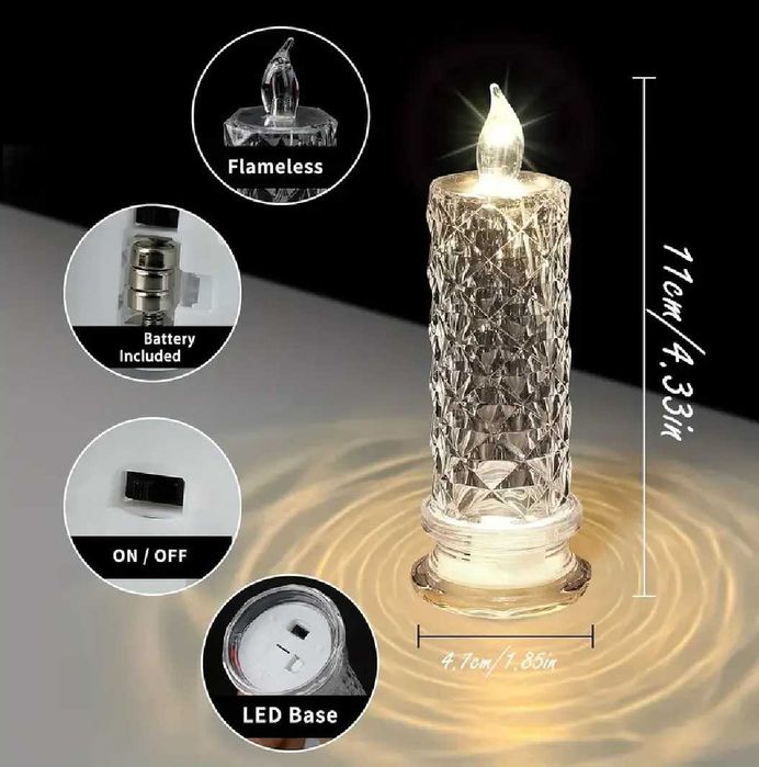 Lumanari LED diverse sortimente ALBE GALBENE cu baterii, evenimente