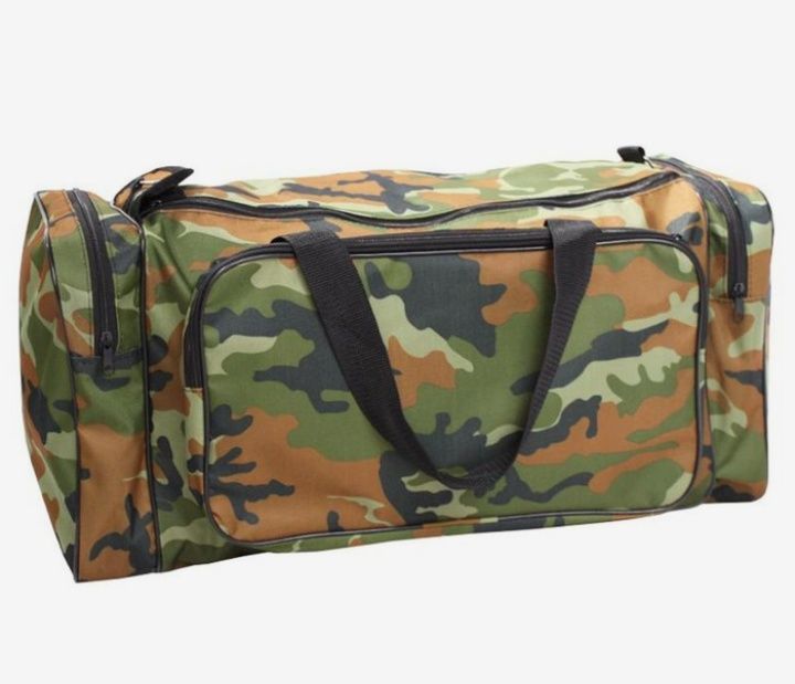 Сумка дорожная, ткань оксфорд, цвет зелёный КМФ, р. 62 х 27 х 29 см