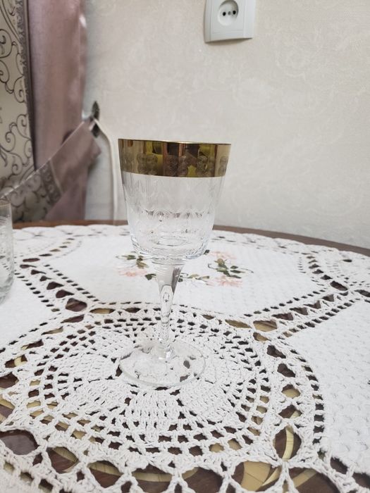 Бокалы/Фужеры Богемия. Хрусталь. Позолота.