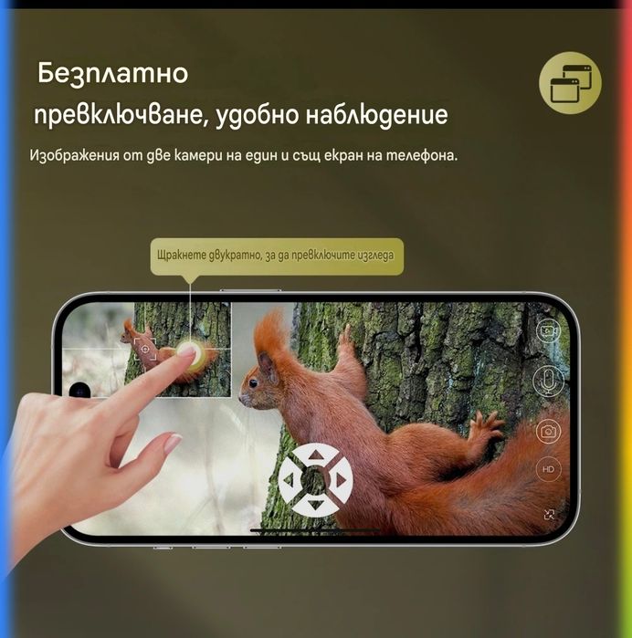 Камуфлажна Соларна ловна 4G двойна камера