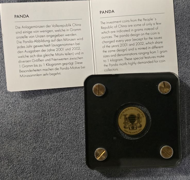 Panda – Златна монета 999 (1/500 oz) | 3000 Francs