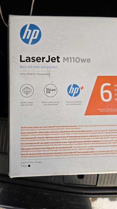 Imprimantă Laser Monocrom HP LaserJet M110we - Wireless, Nouă, Full Box (Tehnologie HP+)
