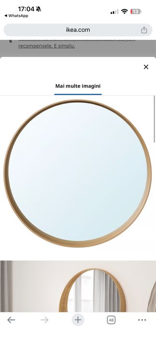 Oglinda Ikea, 60 cm/nou