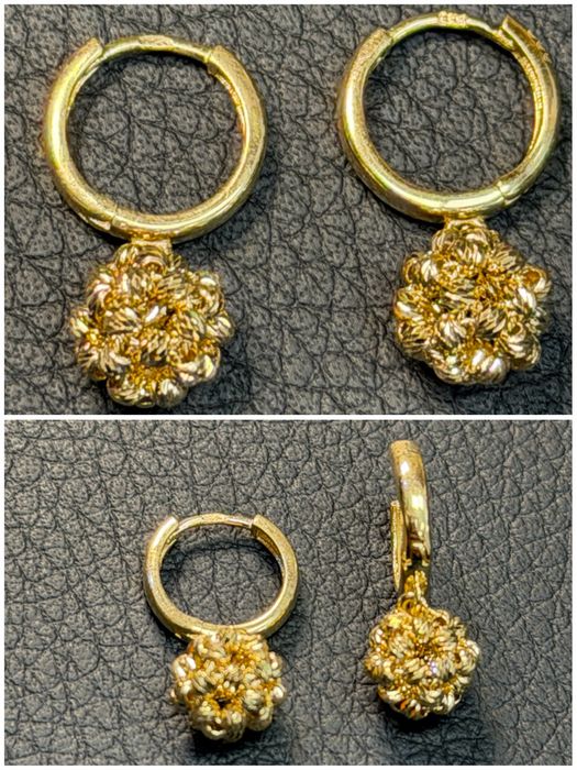 Златни обеци  топчетаЧИСТО НОВИ 14 карата 585 zlatni obeci zlaten gold