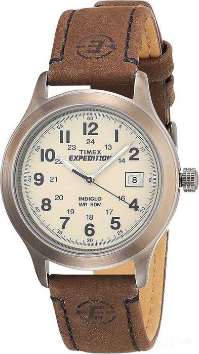 Часы Timex T49870 Expedition Metal Field Brown с кожаным ремешком