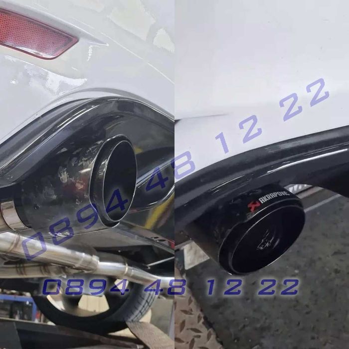 Накрайник Akrapovic кован Forged карбон гланц сив метал тунинг ауспух