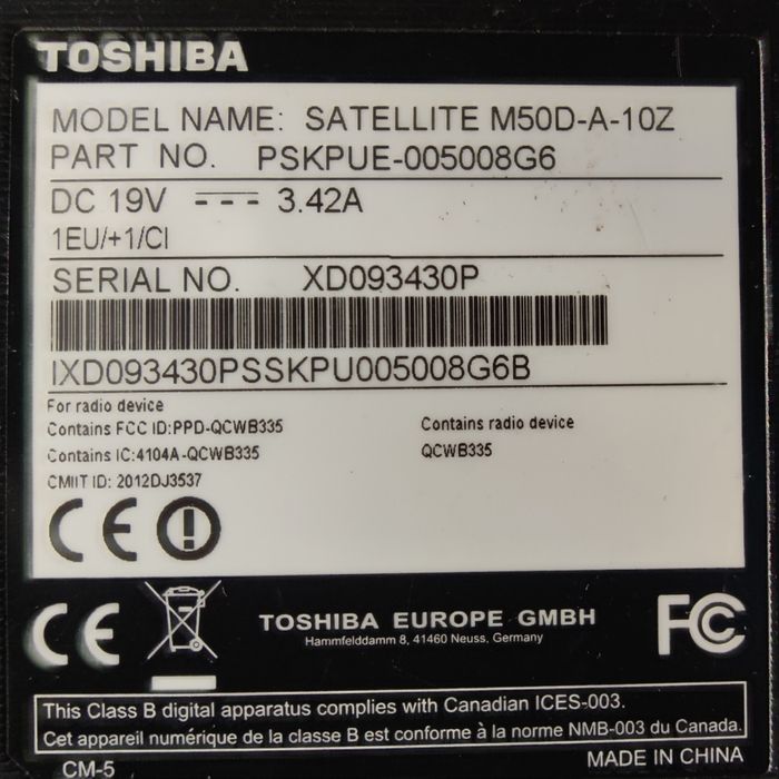 Dezmembrez Toshiba Satellite M50D-A-10Z